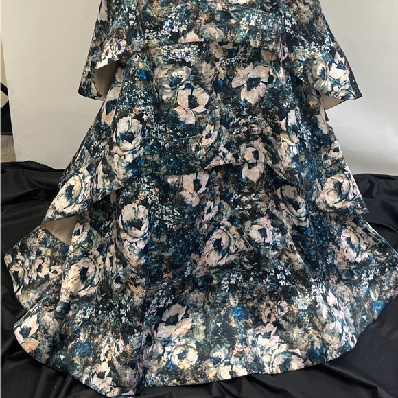 Aidan Mattox shutters sleeveless print double V-Neck long gown - Picture 6 of 14